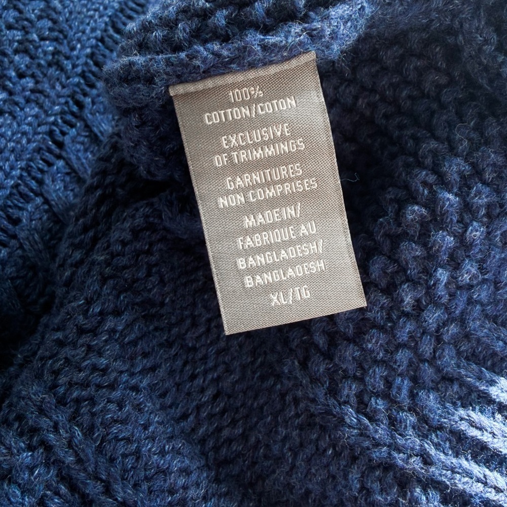 Denver Hayes 100% Cotton Women’s Navy Blue Knit Sweater - Size XL - Crewneck - Picture 7 of 13